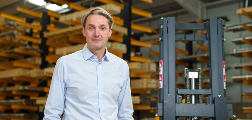 CEO Paul Thwaite at a manufacturing customer’s premises
