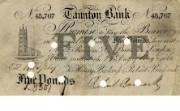 £5 note of Taunton Bank, 1860