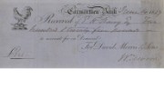 Deposit receipt of Carmarthen Bank, 1859
