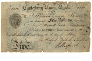 £5 note of Canterbury Union Bank, 1841