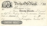 Proof £20 note of Crompton, Newton & Co, Derby Old Bank, 1800s