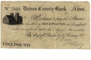 £1 note of Devon County Bank, 1816