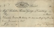 Cheque of Ricketts, Thorne & Courtney, c.1817
