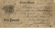 £1 note of Exeter Bank, 14 March 1808
