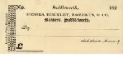 Cheque form of Buckley, Roberts & Co, 1820s