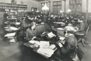 Photograph of the typists' room at Holt & Co, London, 1930s