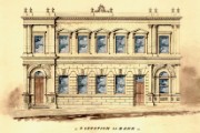 Drawing of new premises for Sheffield & Rotherham Bank, c.1851