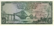 £1 note of National Commercial Bank of Scotland, 1961