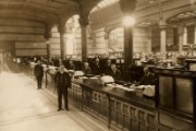 Photograph of staff in Manchester Spring Gardens branch, 1920s