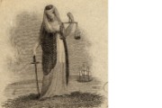 Detail from a £5 note of J, J & G Alcock, 1850s