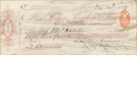 £10 note of Faversham Bank, 1882
