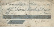 Cheque form of Dixon, Brooks & Dixon, 1844