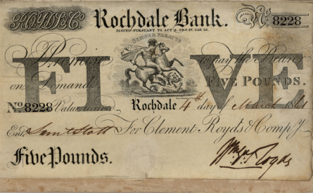 £5 note of Clement, Royds & Co, 4 March 1861