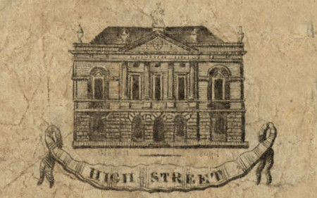 Detail from a £5 note of Clement, Tugwell & Mackenzie, 1820s