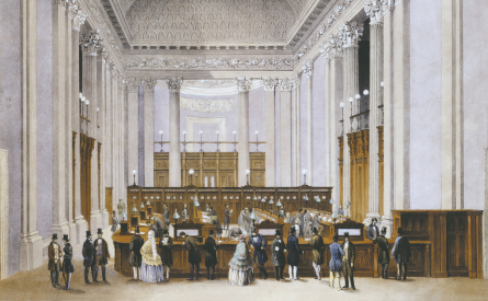 Bank of London's Threadneedle Street banking hall in the 1890s
