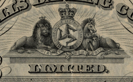 Detail from an unissued £1 note of Dumbell's Banking Co, 19th century