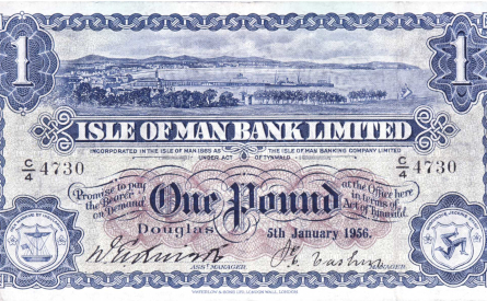£1 note of Isle of Man Bank, 1956