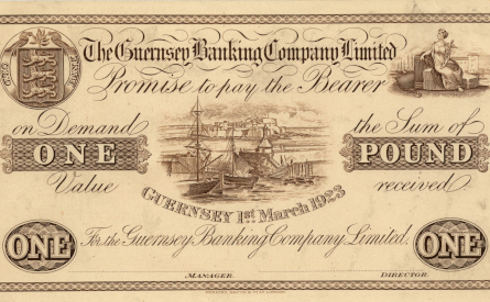£1 note of Guernsey Banking Co Ltd, 1923