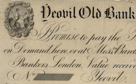 £10 note of Yeovil Old Bank, 1840s