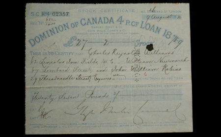 Loan certificate, 1880