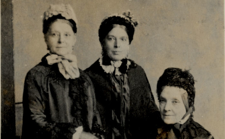 Photograph of Fanny Hopkins (centre) with her family, 1870