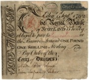 One guinea note of the Royal Bank of Scotland, 1792