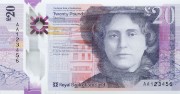 Front of the Royal Bank of Scotland £20 note, showing Kate Cranston