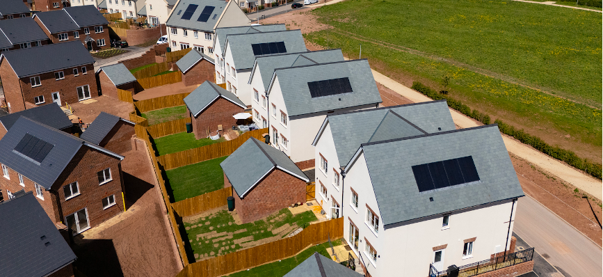 birds eye view of housing development