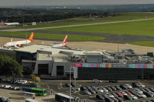 This image shows Leeds Bradford airport.