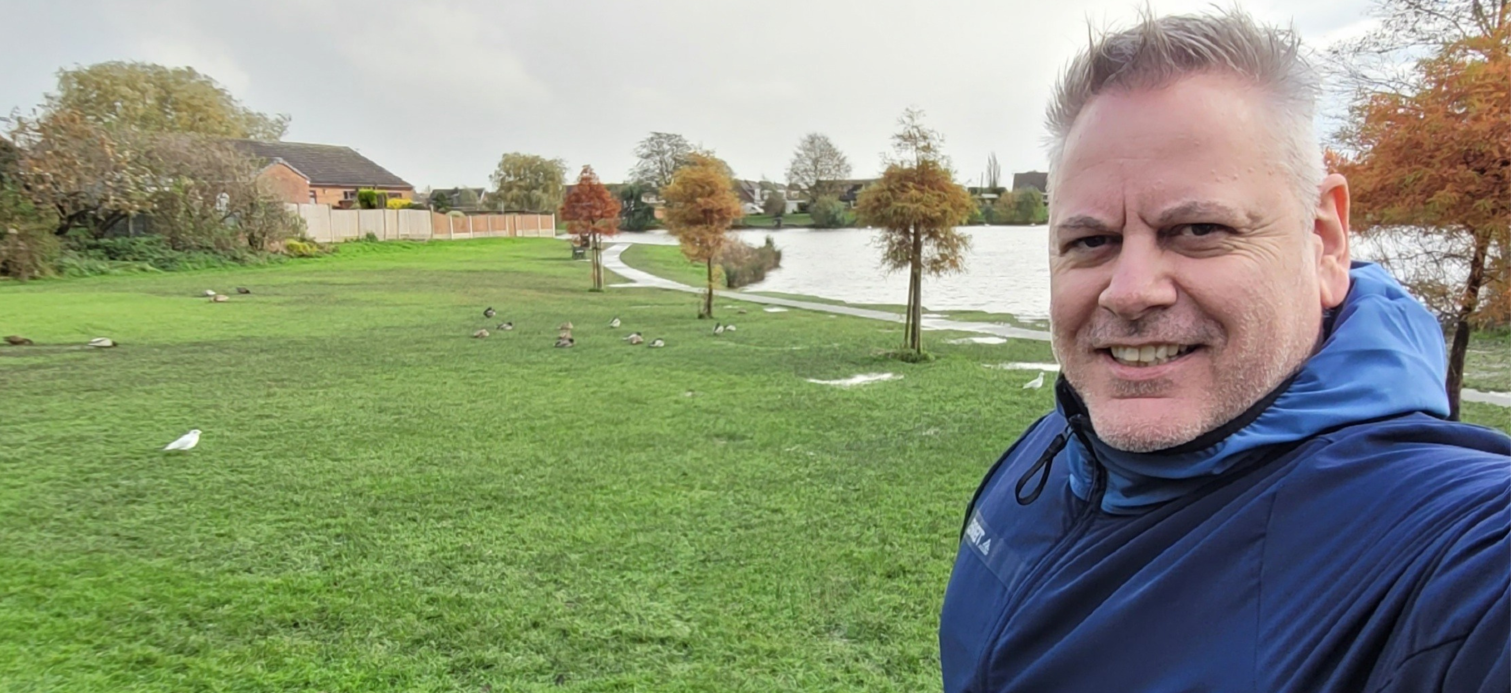 Dale Taylor in a park with grass in the background
