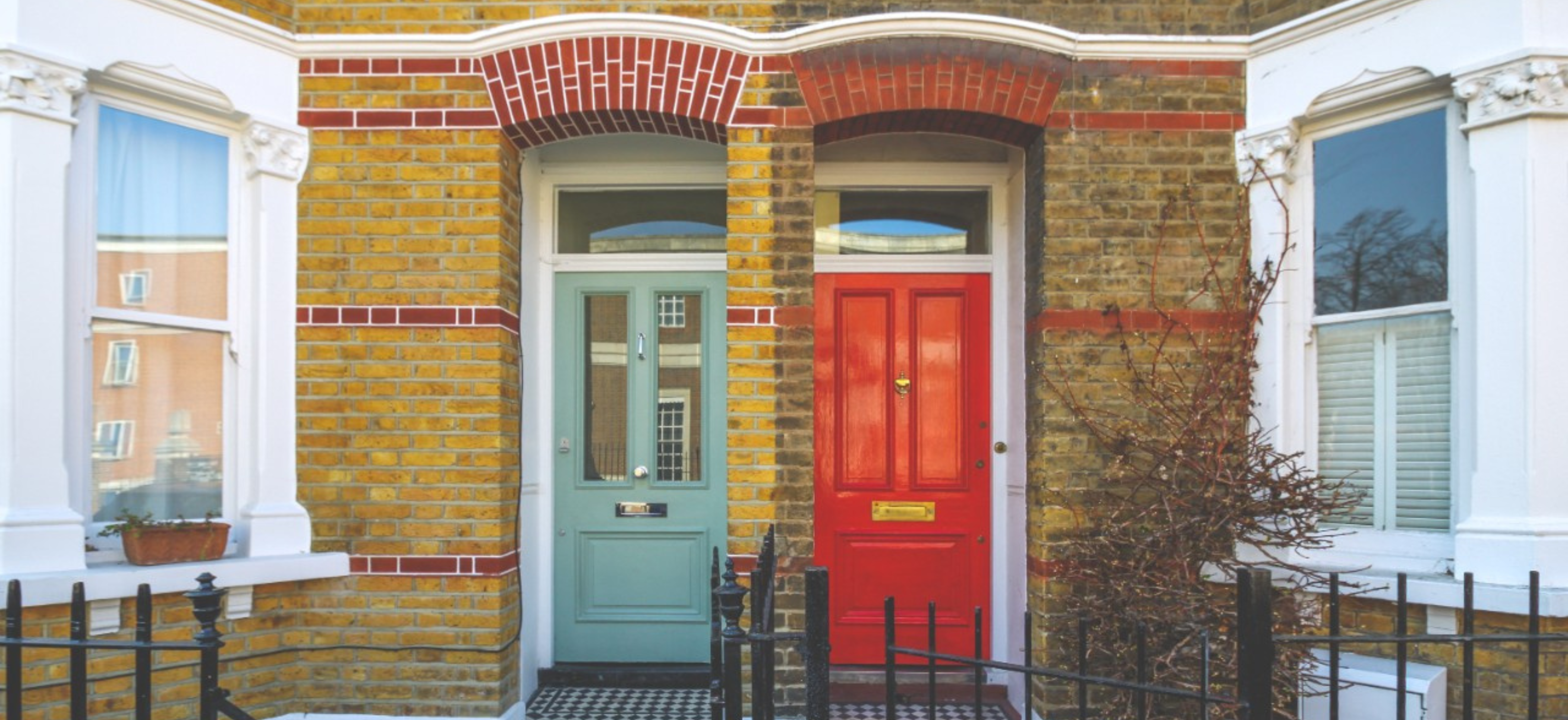 Front of two terraced houses