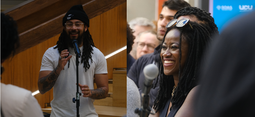 Speakers and audience at SOAS event launch event