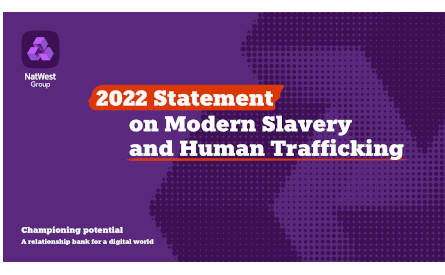 Front cover of 2022 Statement on Modern Slavery and Human Trafficking
