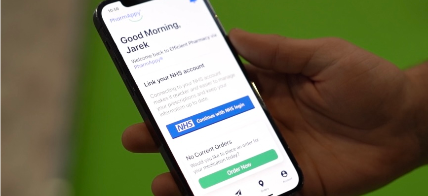 Photo of PharmAppy being used