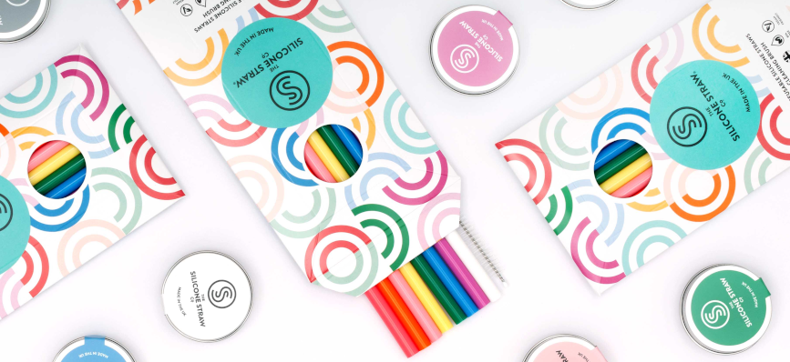 Photograph of the Silicone Straw produce range 