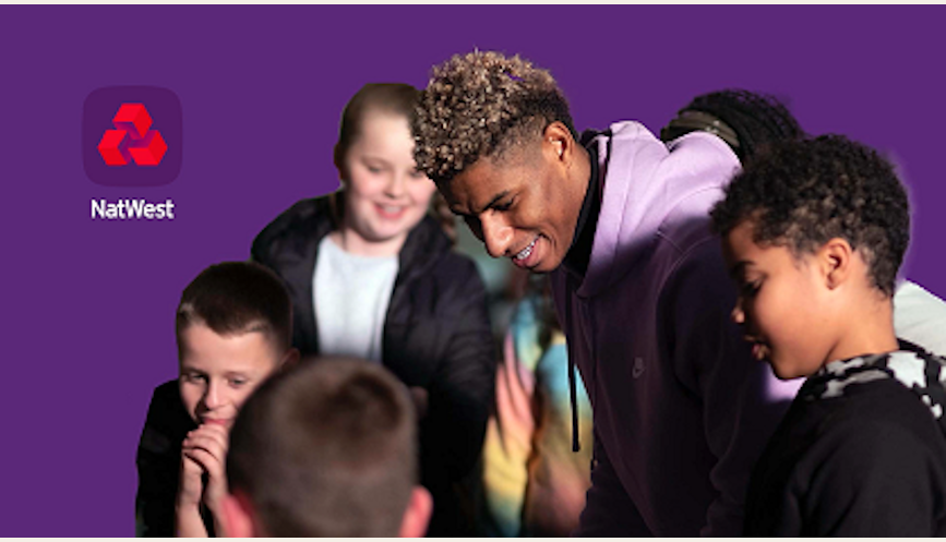 Marcus Rashford with young people