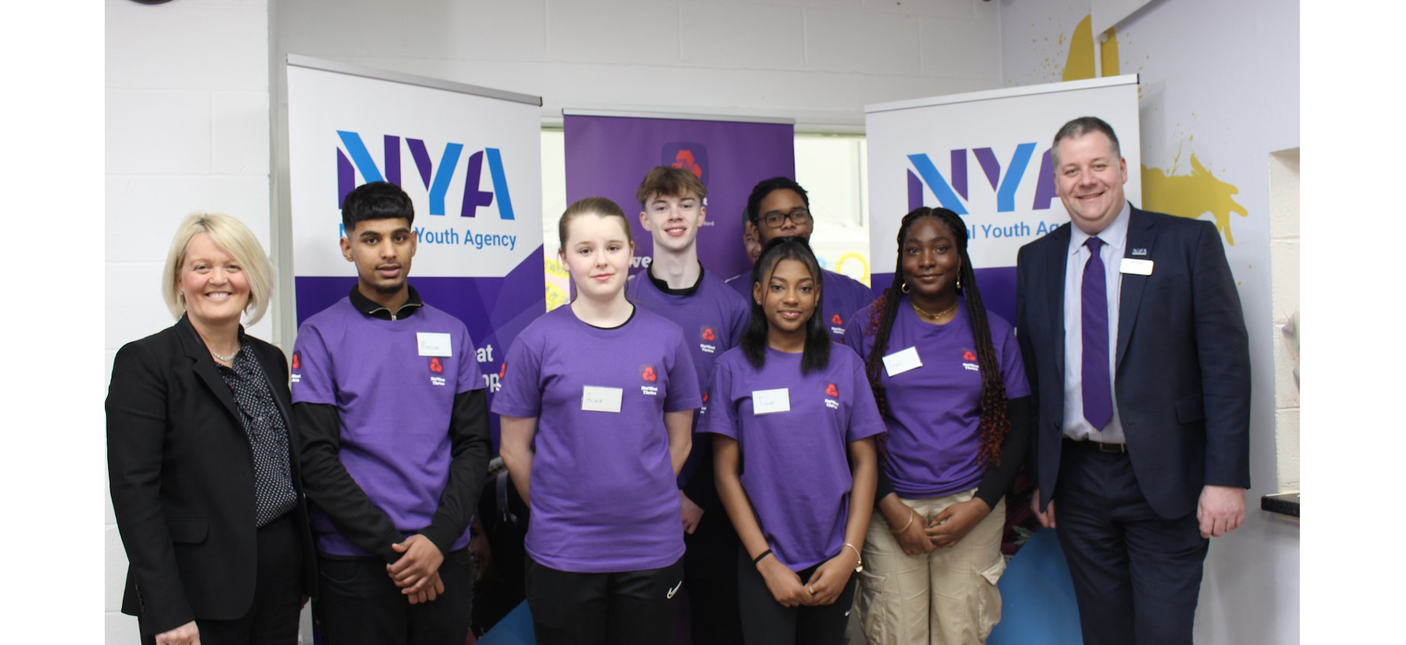 NatWest Group CEO Alison Rose with students at Norbrook youth club in Wythenshawe