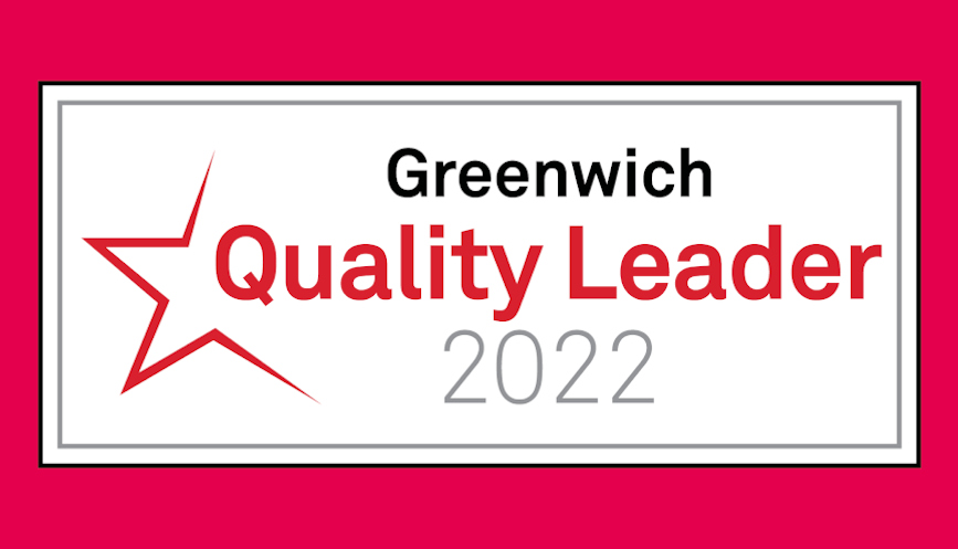 Logo with the text "Greenwich Quality Leader 2022'