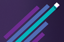 Purple, blue and turquoise diagonal lines on a dark blue background