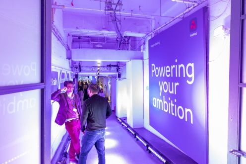 This image shows a corridor at the NatWest Venture Banking launch.
