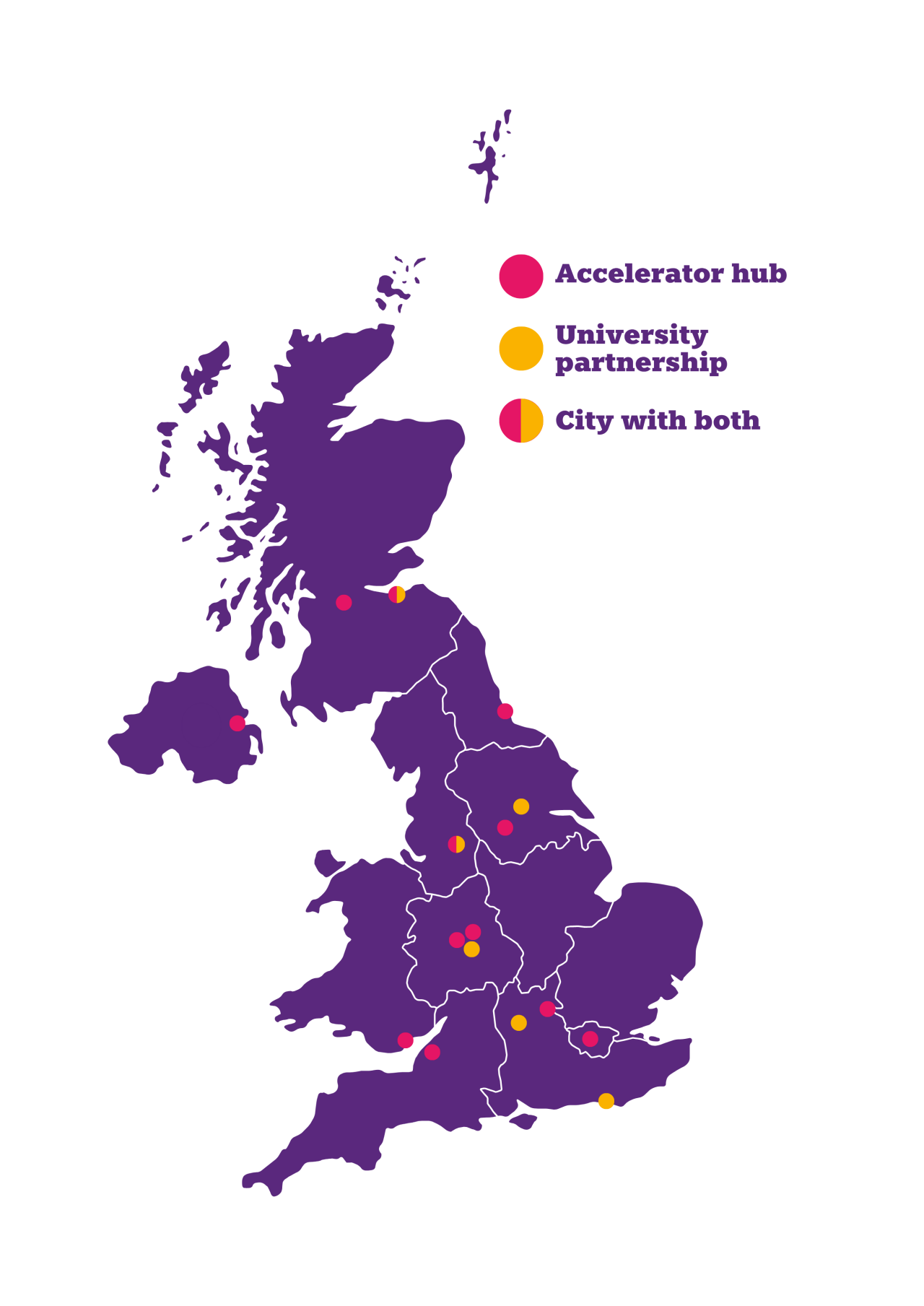 Accelerator locations map