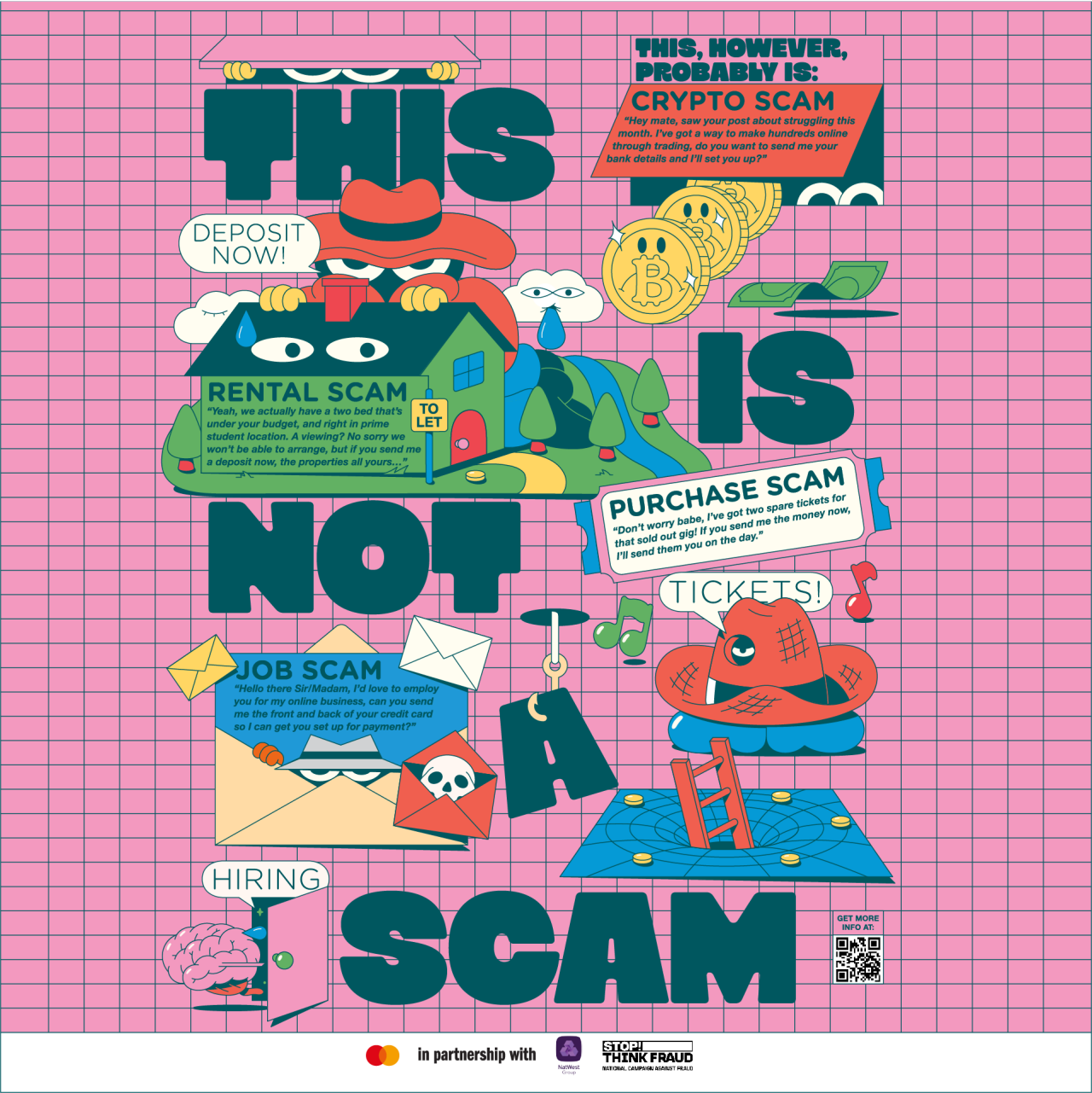 Image of a poster profiling tips to avoid fraud and scams