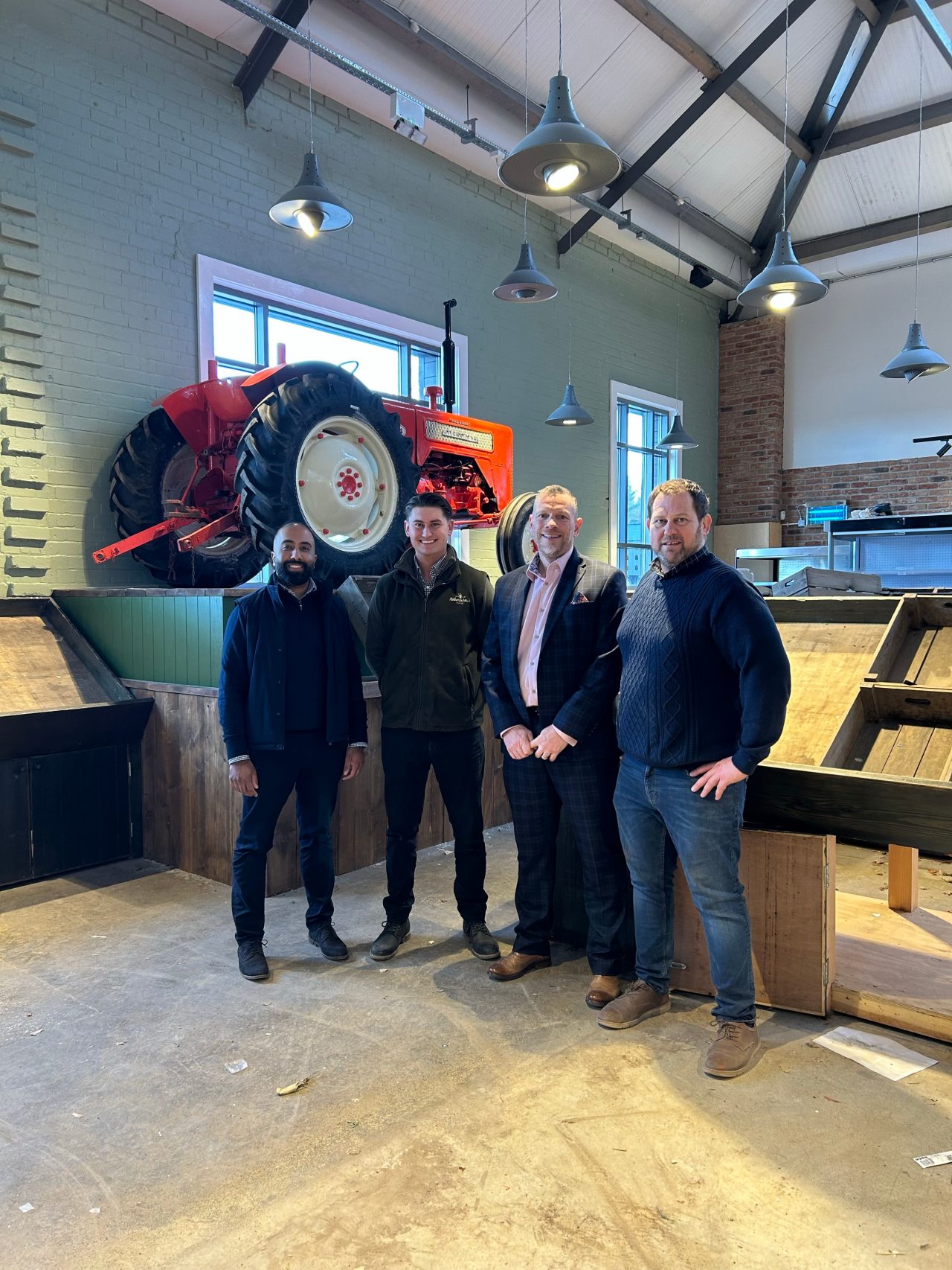 from left - Haroon Ashfaq Relationship Manager at Lombard; Harley Robertshaw; Mark Forsyth, Senior Relationship Manager at NatWest; and James Robertshaw